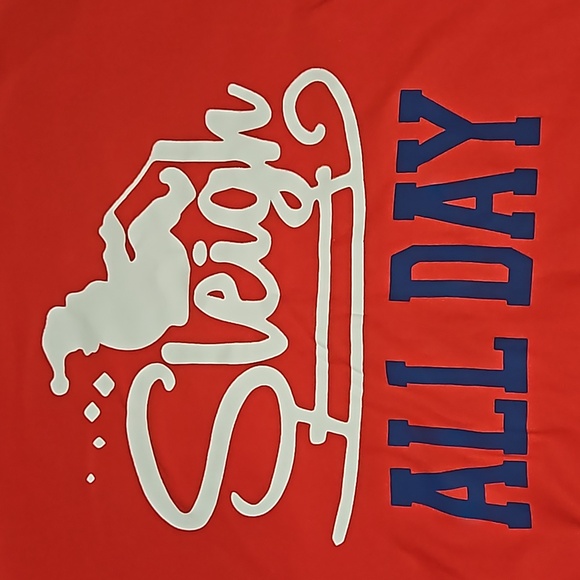 2 Juniors Shirts Pink Grey Colorful Merry Everything & Blue Red Sleigh All Day L - Picture 8 of 9